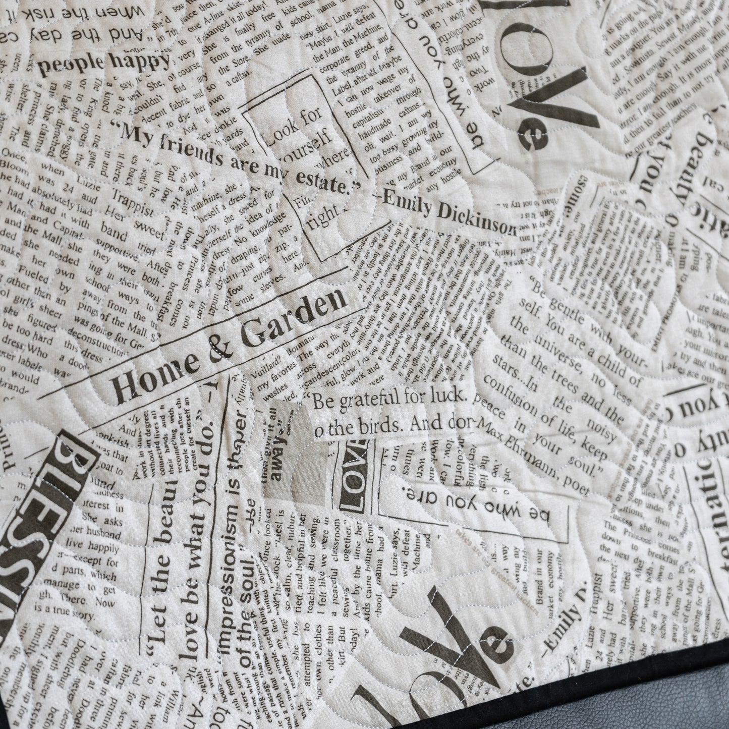Quilted Newspaper Art