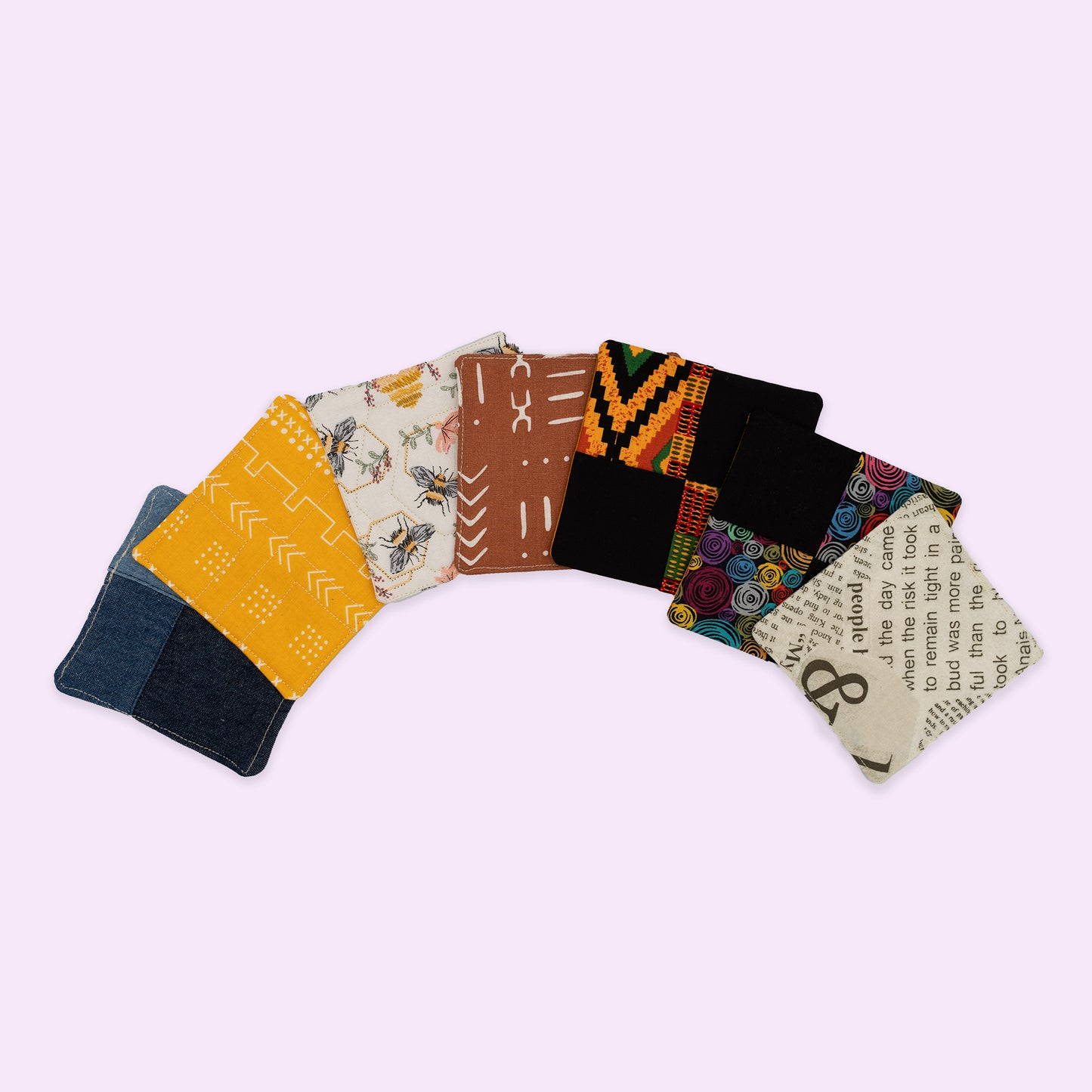 Yellow Mud Cloth Quilted Coaster (Set of 4)