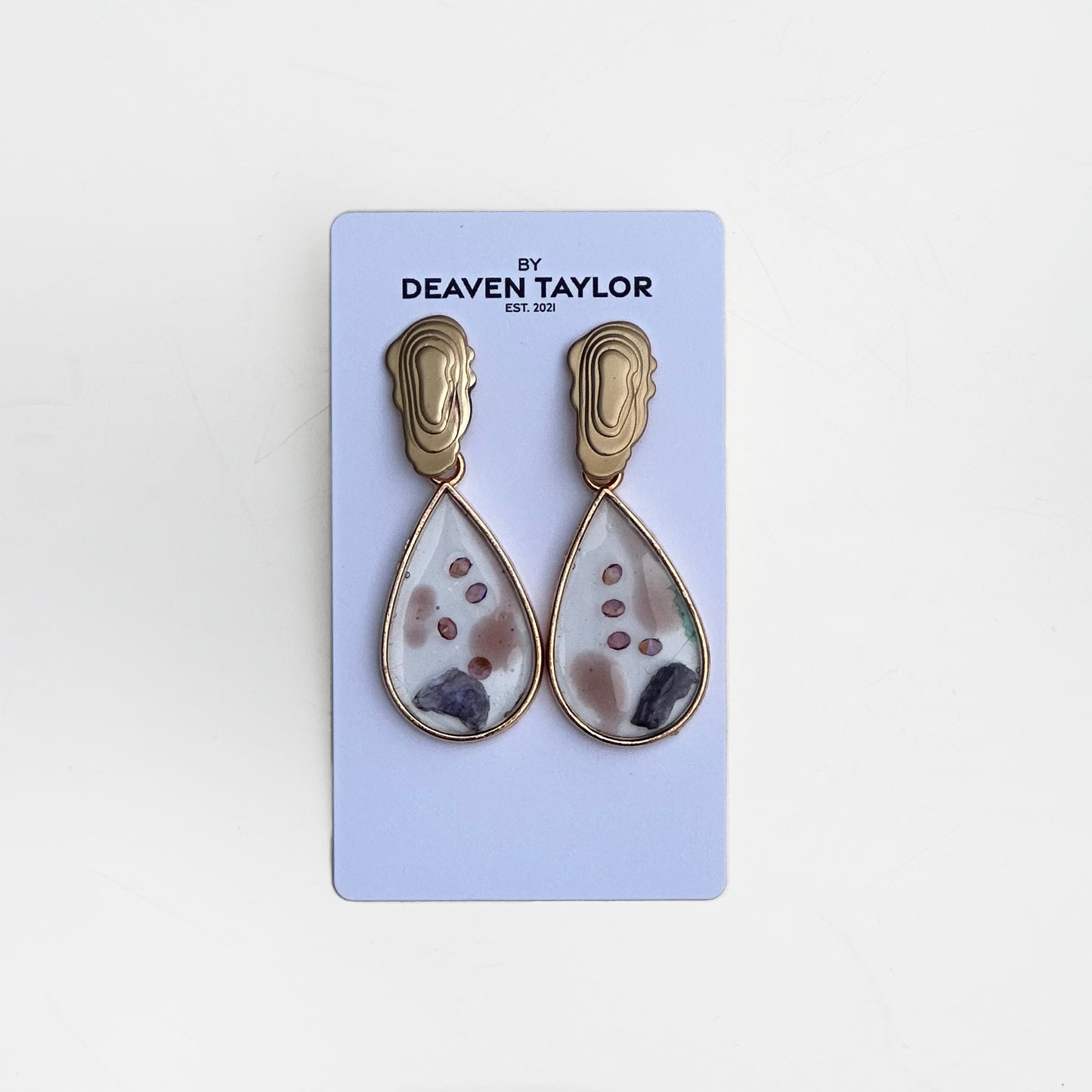 Captured Tanzanite in Gold Earrings