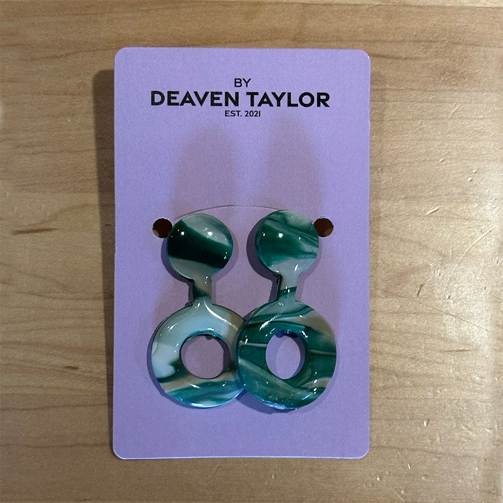 Earrings - Teal Swirl