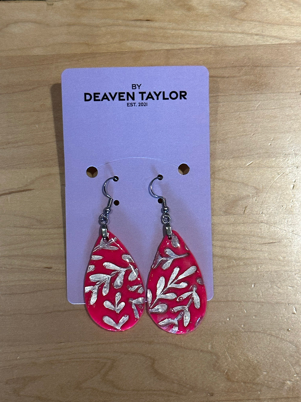 Earrings - Fuchsia & Silver