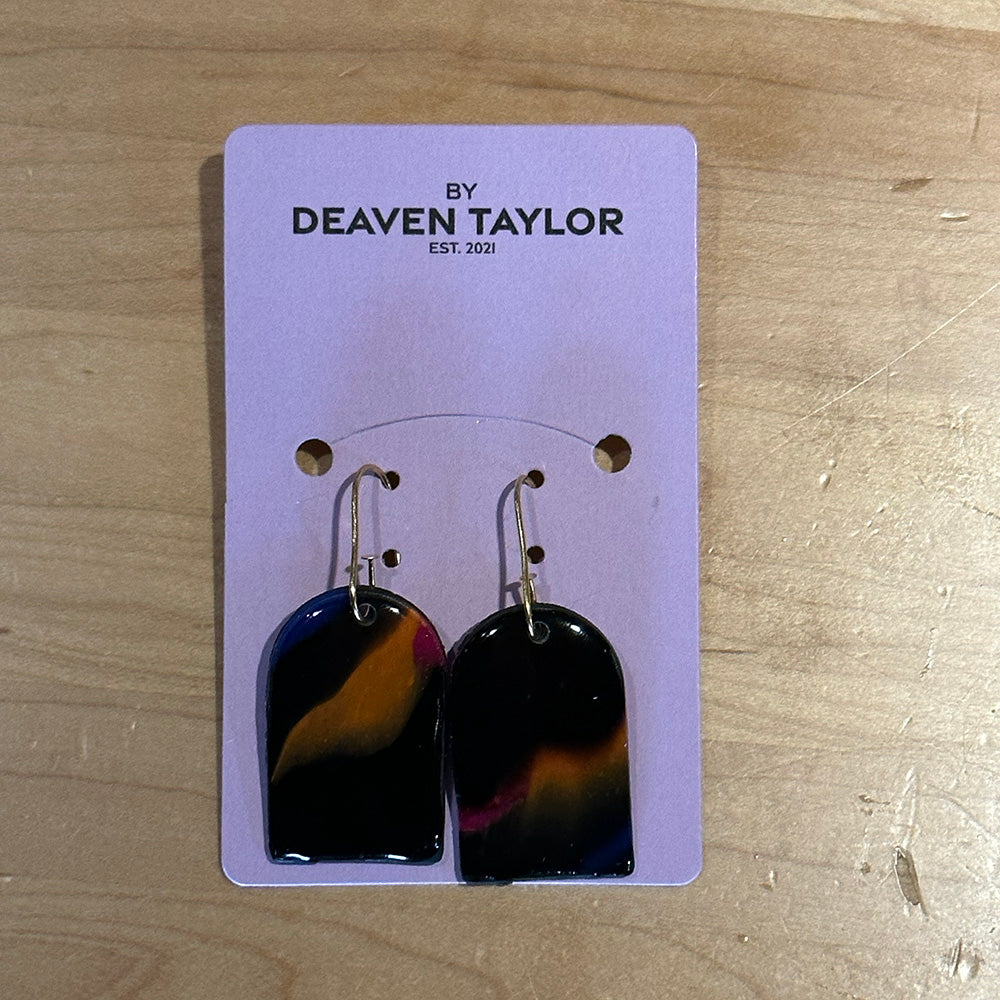 Earrings - Orange & Black