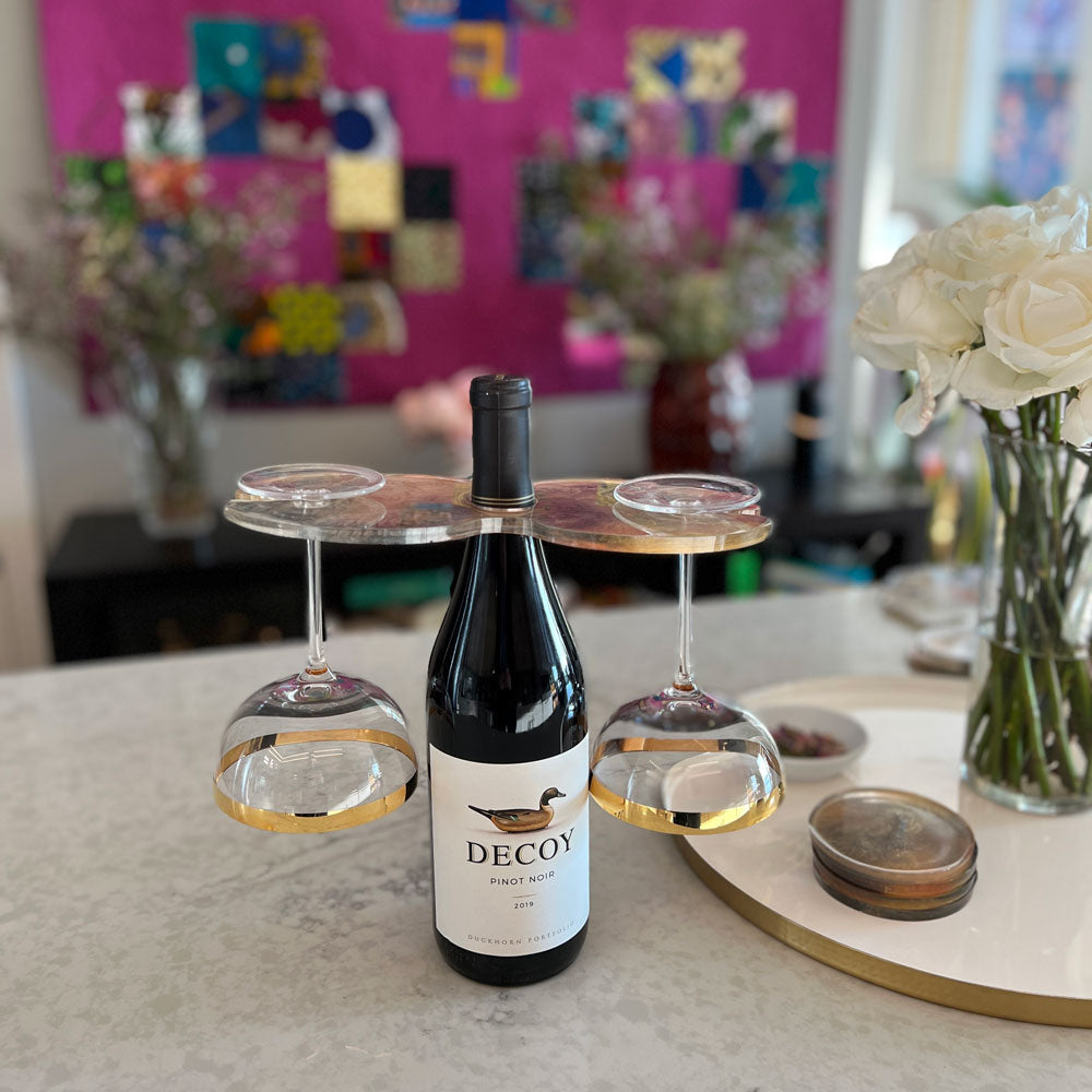 Resin Wine Server - Smoke (2 Glasses)