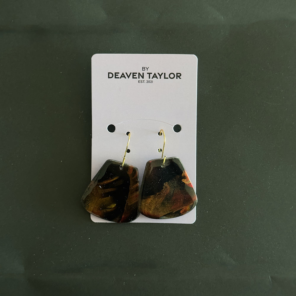 Clay Earrings - Orange Onyx