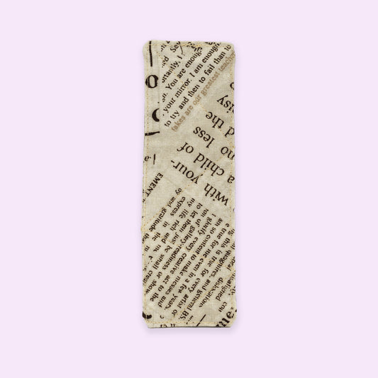 Newspaper Quilted Bookmark