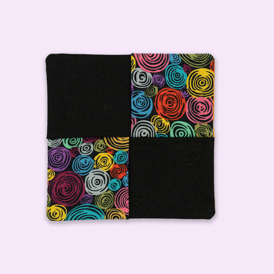 Neon Spirals Quilted Coaster (Set of 4)