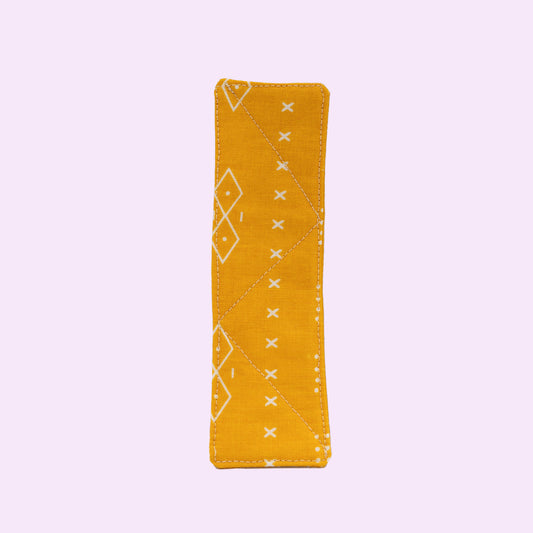 Yellow Mud Cloth Quilted Bookmark