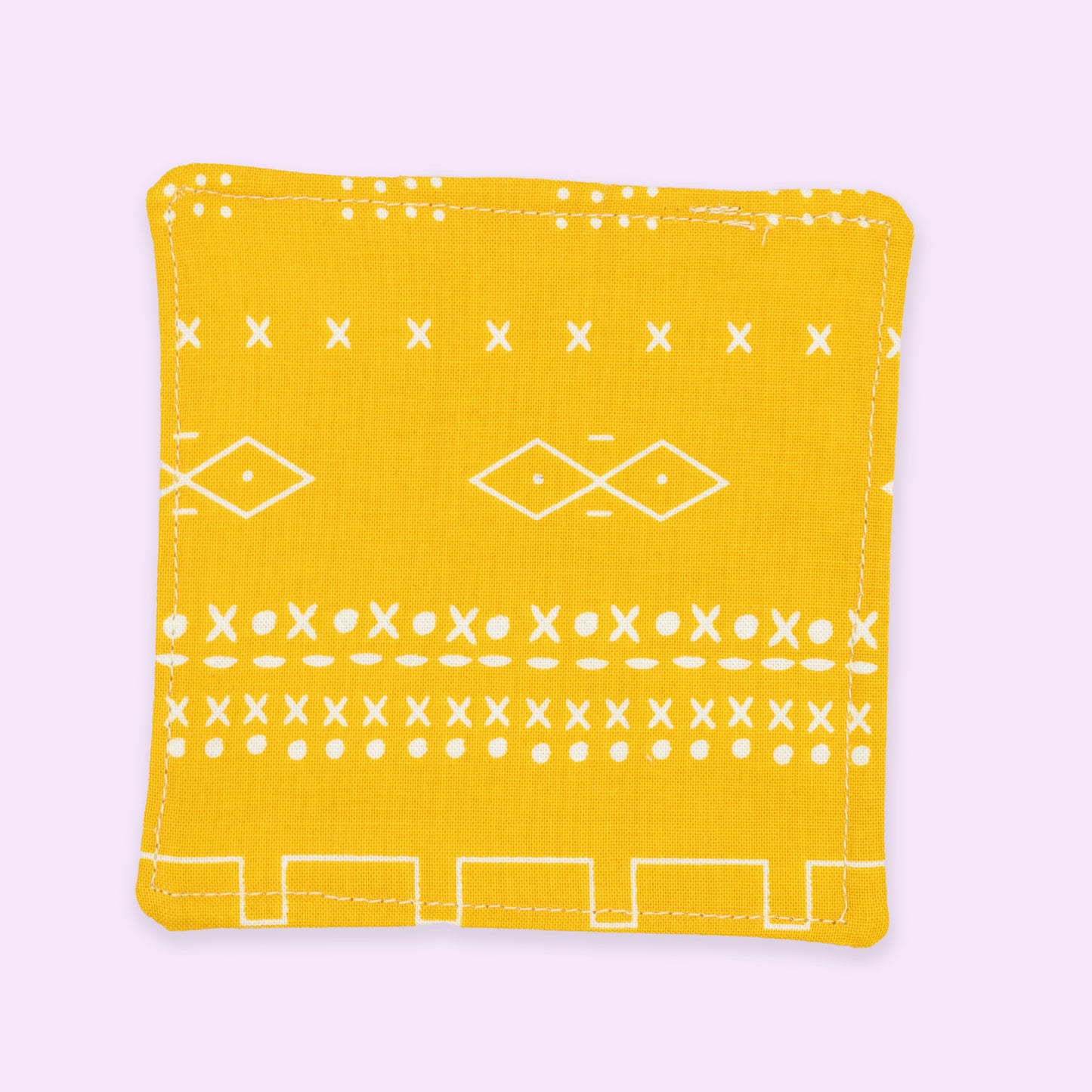 Yellow Mud Cloth Quilted Coaster (Set of 4)