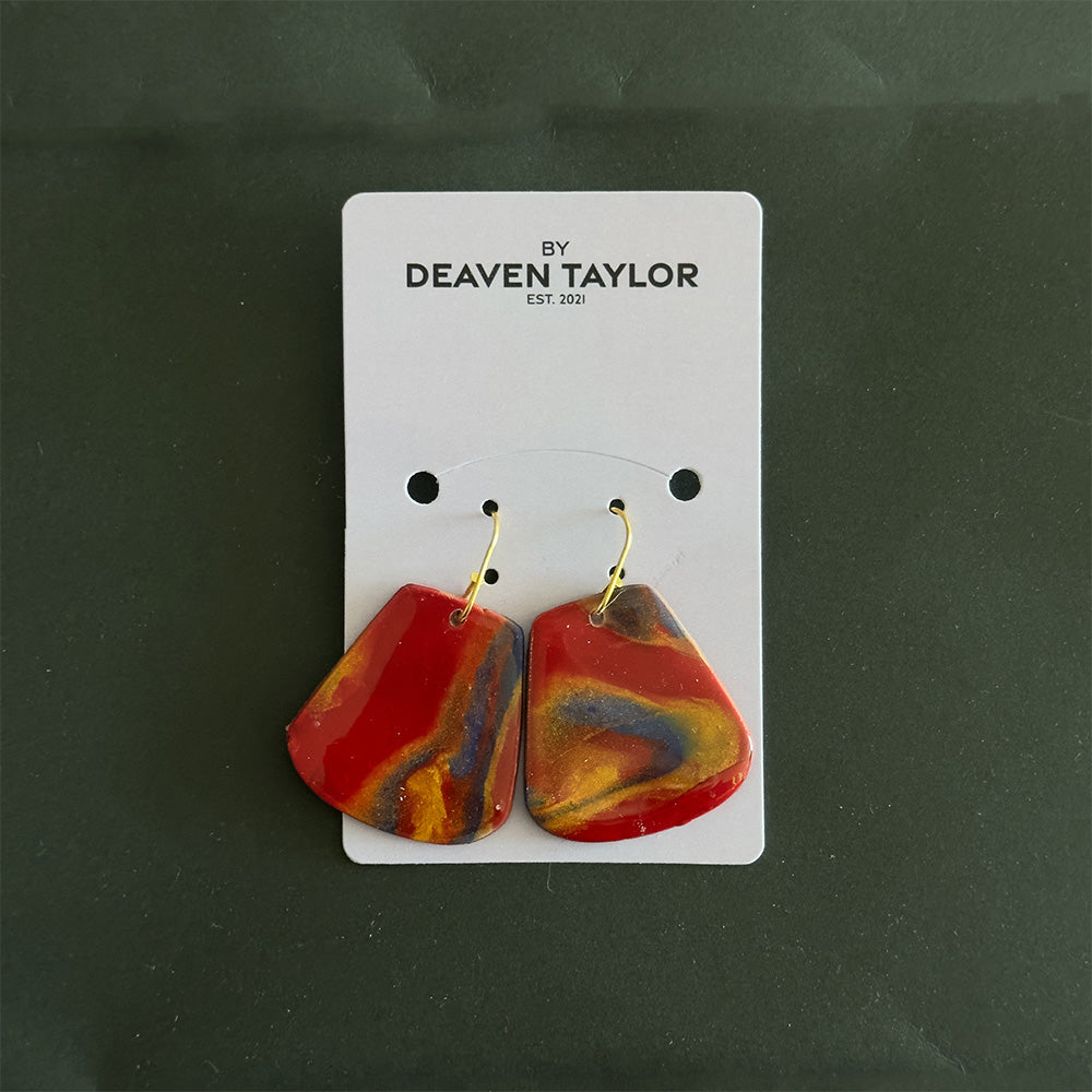 Clay Earrings - Hot Lava