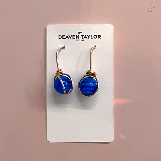 Minimalist Earrings with a Pop of Blue