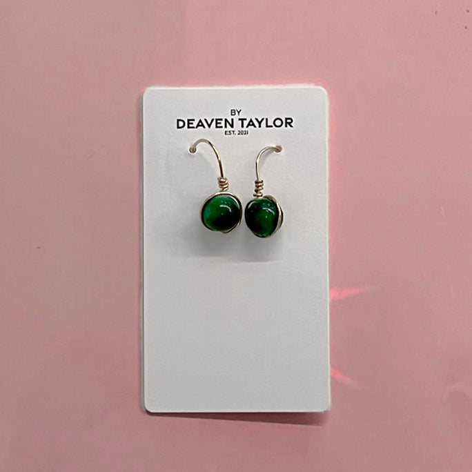 Minimalist Earrings with a Pop of Green