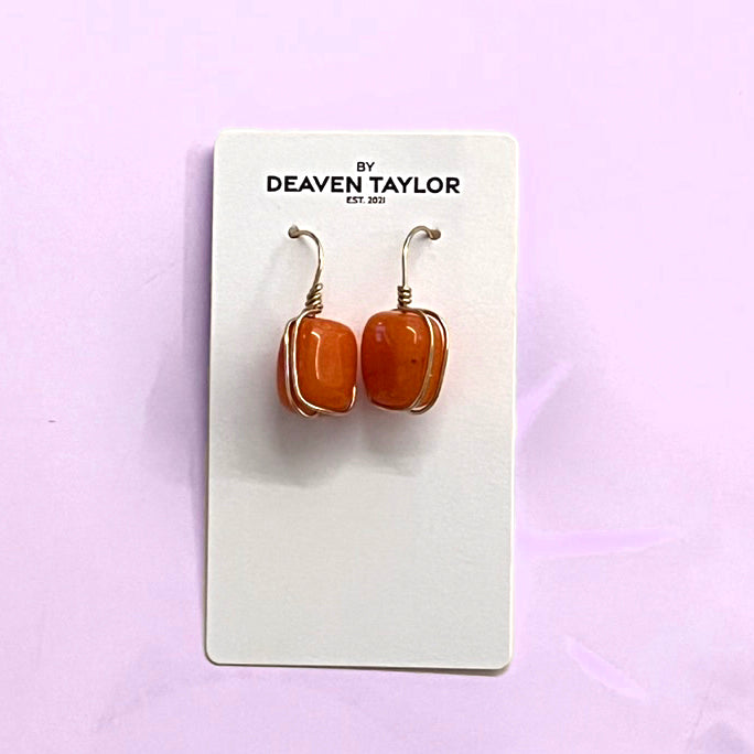 Minimalist Earrings with a Pop of Orange