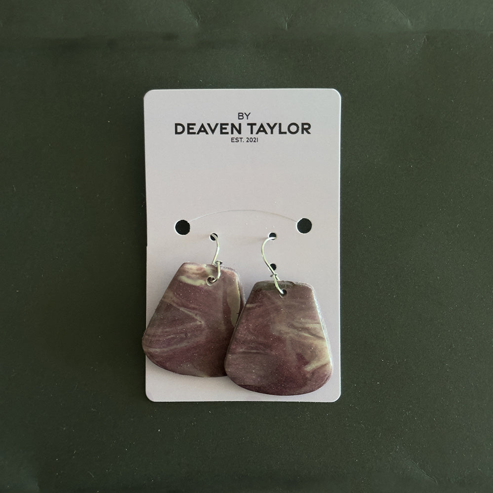 Clay Earrings - Mauve